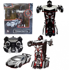 Робот на радиоуправлении 2,4GHz, трансформирующийся в спортивный автомобиль, серебристый (Solmar, Т10856)